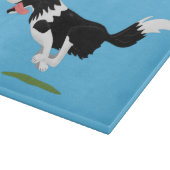 Funny Border Collie Hund läuft Cartoon Schneidebrett (Ecke)