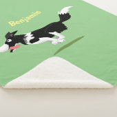 Funny Border Collie Hund läuft Cartoon Sherpadecke (3/4)