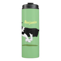 Funny Border Collie Hund läuft Cartoon
