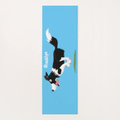 Funny Border Collie Hund läuft Cartoon Yogamatte (Rückseite)