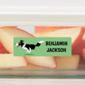 Funny Border Collie Hund personalisierter Cartoon Etiketten (Befestigt)