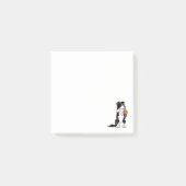 Funny Border Collie mit Saturn Disk Post-it Klebezettel (Vorderseite)