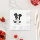 Funny Border Collie Puppy Dog Kunst Serviette (Beispiel)