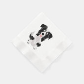 Funny Border Collie Puppy Dog Kunst Serviette (Ecke)