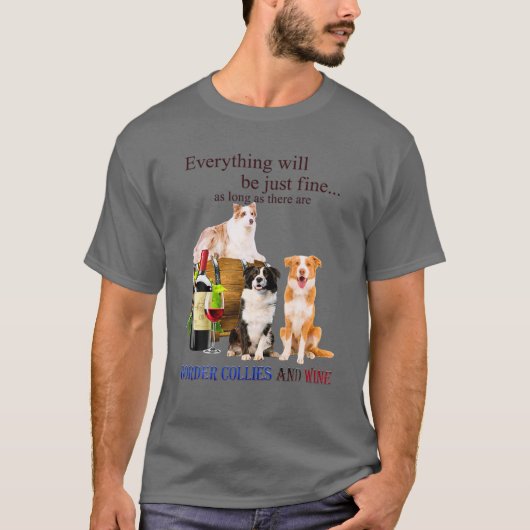 Funny Border Collie Retro Style Geschenk für Hund  T-Shirt (Vorderseite)