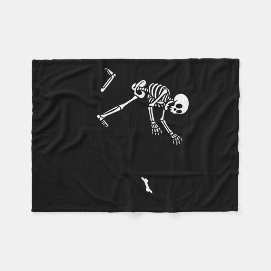 Funny Border Collie Running Skeleton Halloween Fleecedecke (Vorderseite (Horizontal))