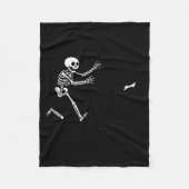 Funny Border Collie Running Skeleton Halloween Fleecedecke (Vorderseite)