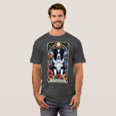 Funny Border Collie Tarot Card T-Shirt (Vorne ganz)