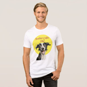 Funny Border Collie Vater Hundelikation Tri-Blend Shirt