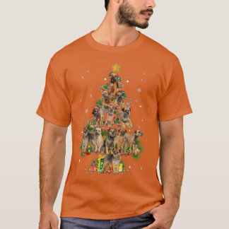 Funny Border Terrier Dog Weihnachtsbaum Dog Lover T-Shirt