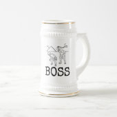 FUNNY BOSS BIER STEIN, WHIN BIERGLAS (VorderseiteRechts)
