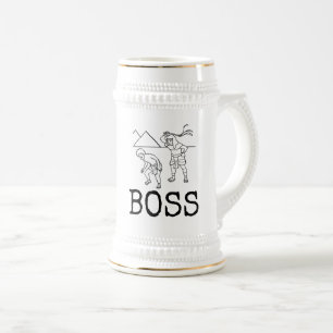 FUNNY BOSS BIER STEIN, WHIN BIERGLAS