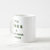 Funny Boss Dollar Prozentual Money Symbole in Grün Kaffeetasse (Vorderseite Links)