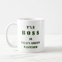 Funny Boss Dollar Prozentual Money Symbole in Grün Kaffeetasse