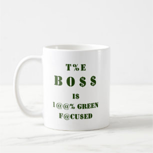 Funny Boss Dollar Prozentual Money Symbole in Grün Kaffeetasse