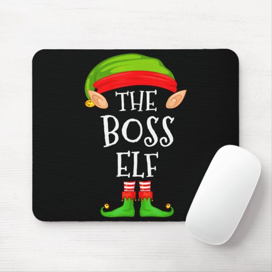 Funny Boss Elf Family Christmas Boss Elf Sweater M Mousepad (Mit Mouse)