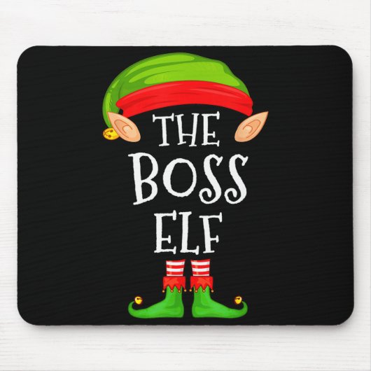 Funny Boss Elf Family Christmas Boss Elf Sweater M Mousepad (Vorne)