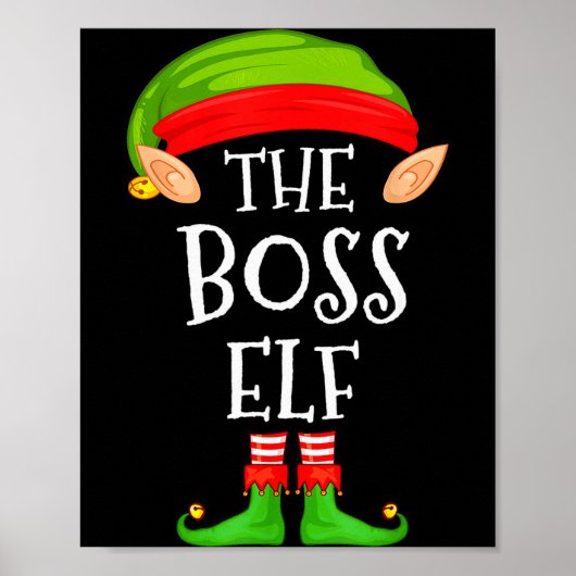 Funny Boss Elf Family Christmas Boss Elf Sweater M Poster (Vorne)