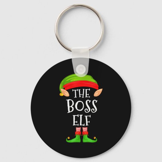 Funny Boss Elf Family Christmas Boss Elf Sweater M Schlüsselanhänger (Vorderseite)
