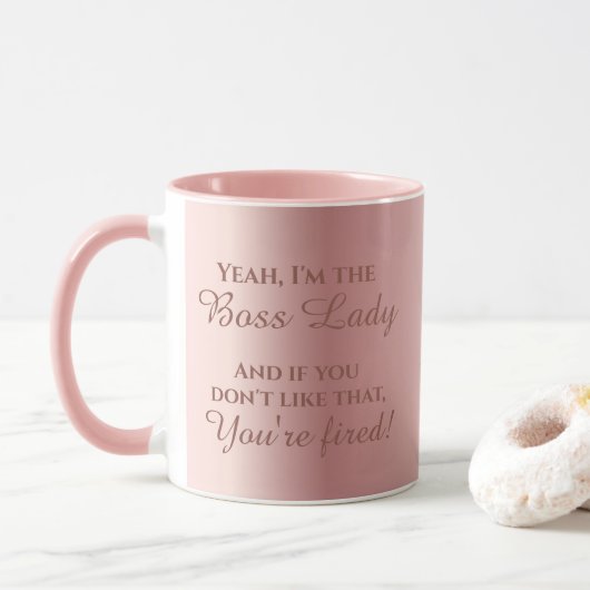 Funny Boss Lady Coffee Tasse Humous Boss Geschenk (Mit Donut)