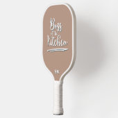 Funny Boss of the Kitchen Khaki White Elegant Pickleball Schläger (Links)