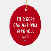 Funny Boss Personalisiertes Jahr Weihnachten Keramik Ornament (Rechts)
