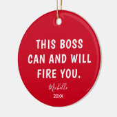 Funny Boss Personalisiertes Jahr Weihnachten Keramik Ornament (Links)