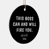 Funny Boss Personalisiertes Jahr Weihnachten Keramik Ornament (Rechts)