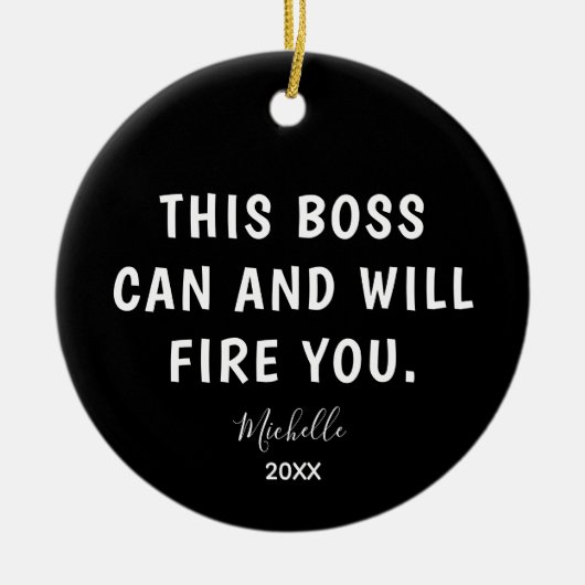 Funny Boss Personalisiertes Jahr Weihnachten Keramik Ornament (Vorne)