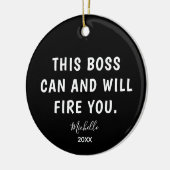 Funny Boss Personalisiertes Jahr Weihnachten Keramik Ornament (Links)