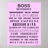 Funny Boss Poster | Bürounterschrift | Boss-Gesche (Vorne)