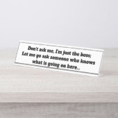 Funny Boss Redewendungen Desktop Display Namenspla Schreibtischnamensplakette (Vorderseite )