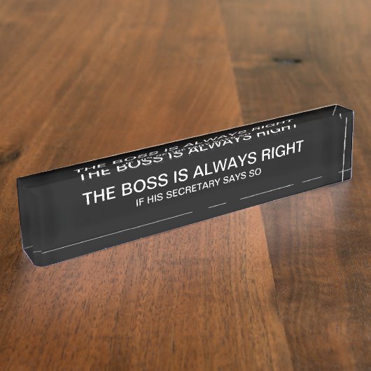 Funny Boss Secretary Desk Name Plate Namensplakette (Seite)