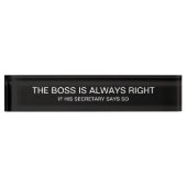 Funny Boss Secretary Desk Name Plate Namensplakette (Vorderseite)
