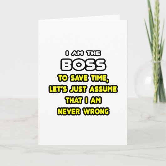 Funny Boss T - Shirt und Geschenke Karte (Vorderseite)