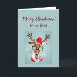 Funny Boss von allen uns Nice List Santa Spaß Feiertagskarte<br><div class="desc">Funny Boss aus allen USA Nizza Liste Weihnachtsmann Spaß zu Weihnachten</div>
