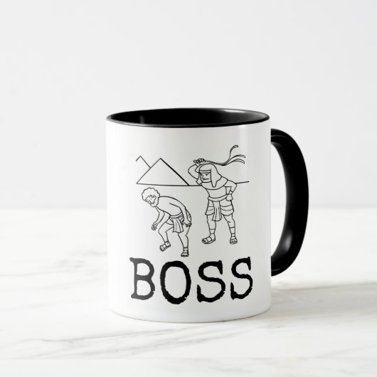 FUNNY BOSS WHIPPING KAFFEE TASSE (VorderseiteRechts)