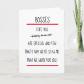 Funny Bosses Cheeky Verse Boss Day Card Karte (Vorderseite)