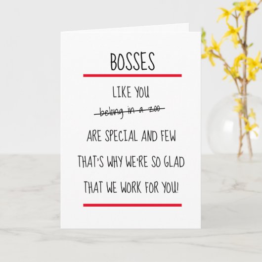 Funny Bosses Cheeky Verse Boss Day Card Karte (Gelbe Blume)