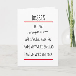 Funny Bosses Cheeky Verse Boss Day Card Karte