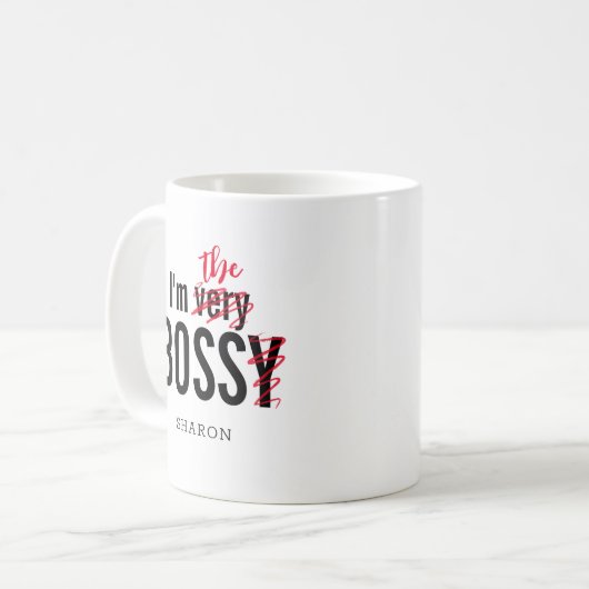 Funny Bossy Boss Kaffeetasse (Vorderseite Links)