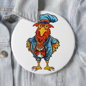 Funny Bossy Cartoon Rooster Button (Beispiel)