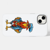 Funny Bossy Cartoon Rooster Case-Mate iPhone Hülle (Rückseite (Horizontal))