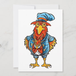 Funny Bossy Cartoon Rooster Dankeskarte