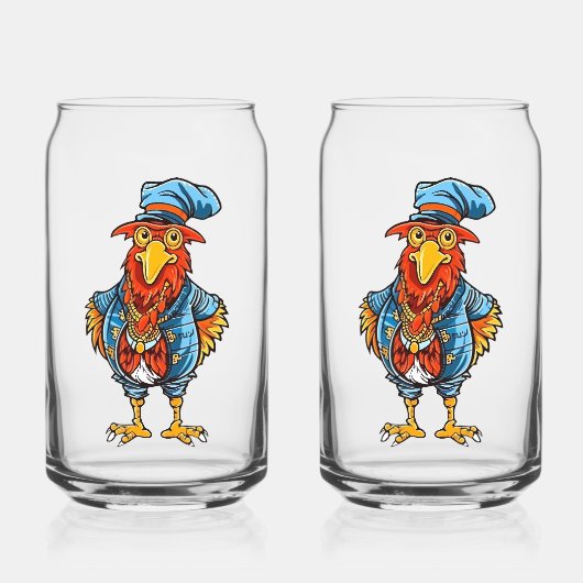 Funny Bossy Cartoon Rooster Dosenglas (Vorderseite)