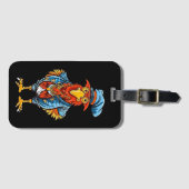 Funny Bossy Cartoon Rooster Gepäckanhänger (Vorderseite (Horizontal))