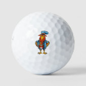 Funny Bossy Cartoon Rooster Golfball (Vorderseite)