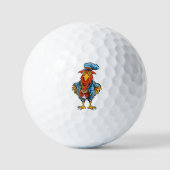 Funny Bossy Cartoon Rooster Golfball (Vorderseite)