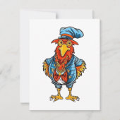 Funny Bossy Cartoon Rooster Mitteilungskarte (Vorderseite)