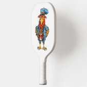 Funny Bossy Cartoon Rooster Pickleball Schläger (Links)